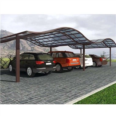 Sterk álbygging Carport Free Standing Polycarbonate Þak