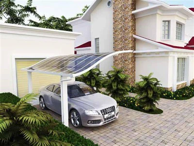 S-stíl 18ft*9,9ft*9,9ft Polycarbonate & Metal Carport fyrir 1 bíl